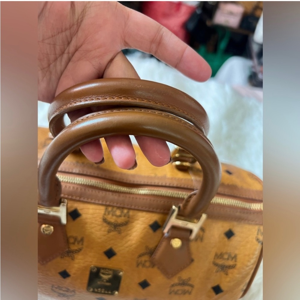 MCM COGNAC BOSTON BAG - Picture 12 of 14